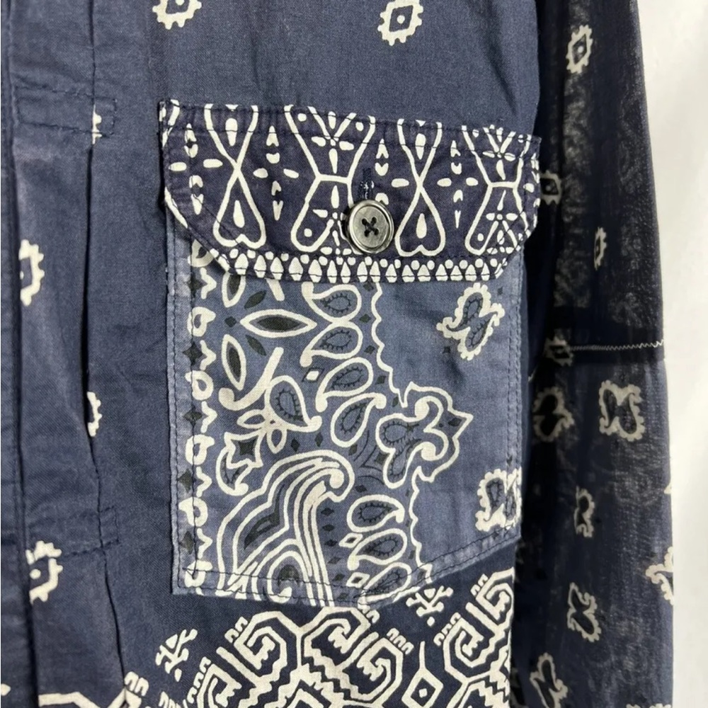 Kapital Kountry Remake Bandana Patchwork Trucker Jacket Men’s 4 Navy/Indigo - Picture 2 of 10